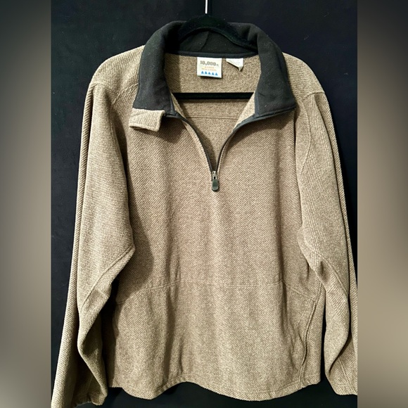 Men’s 10,000ft Above Sea Level- Quarter Zip Jacket - Size L Brown/Black - Picture 3 of 8